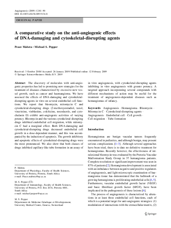 (PDF) A comparative study on the anti-angiogenic effects of DNA ...