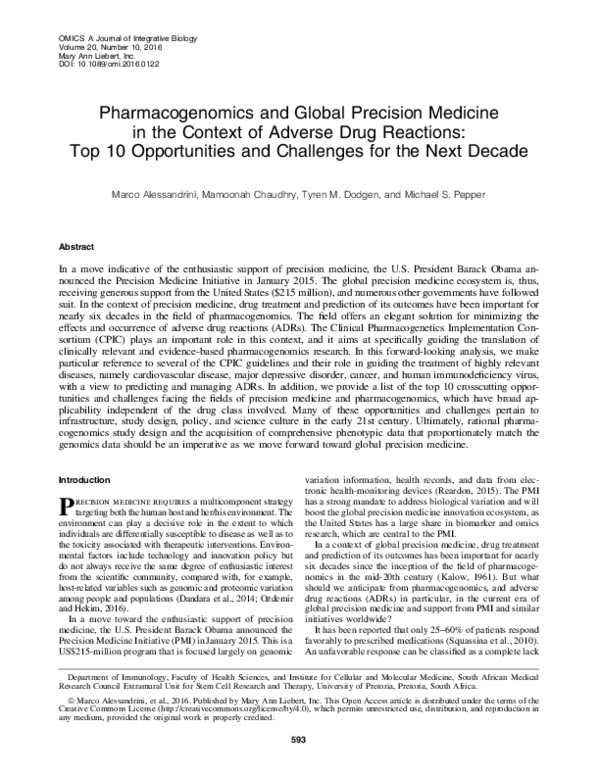 (PDF) Pharmacogenomics and Global Precision Medicine in the Context of ...