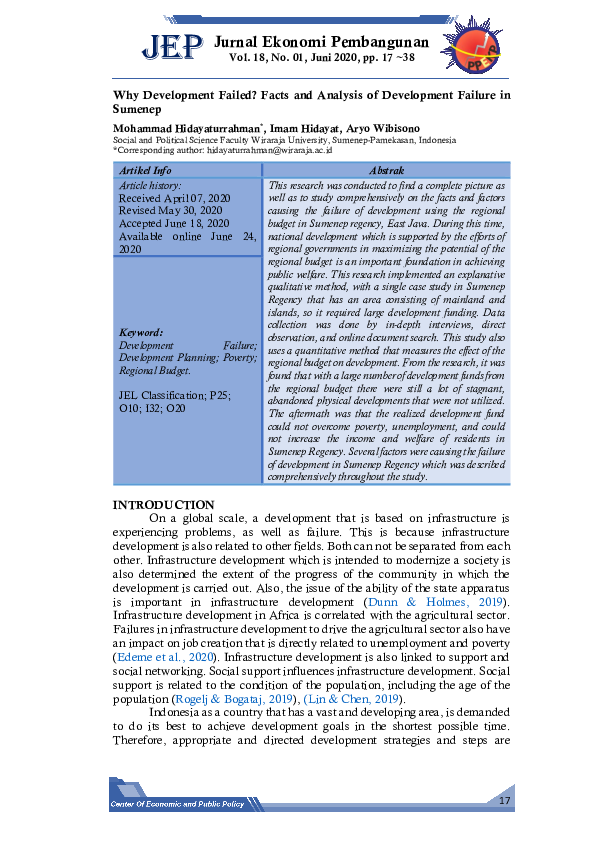 (PDF) Why Development Failed? Facts and Analysis of Development Failure ...