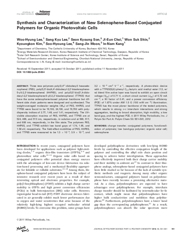 (PDF) Synthesis and characterization of new selenophene-based ...