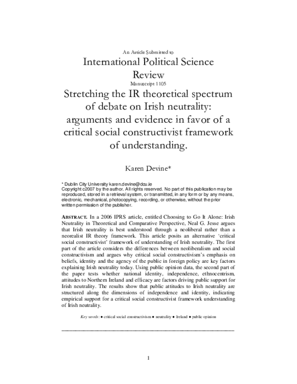  pdf stretching the ir theoretical spectrum on irish neutrality a