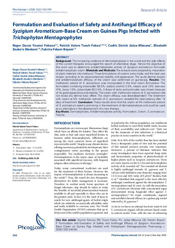 (PDF) Formulation and Evaluation of Safety and Antifungal Efficacy of