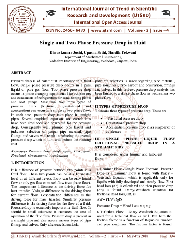 (PDF) Single and Two Phase Pressure Drop in Fluid