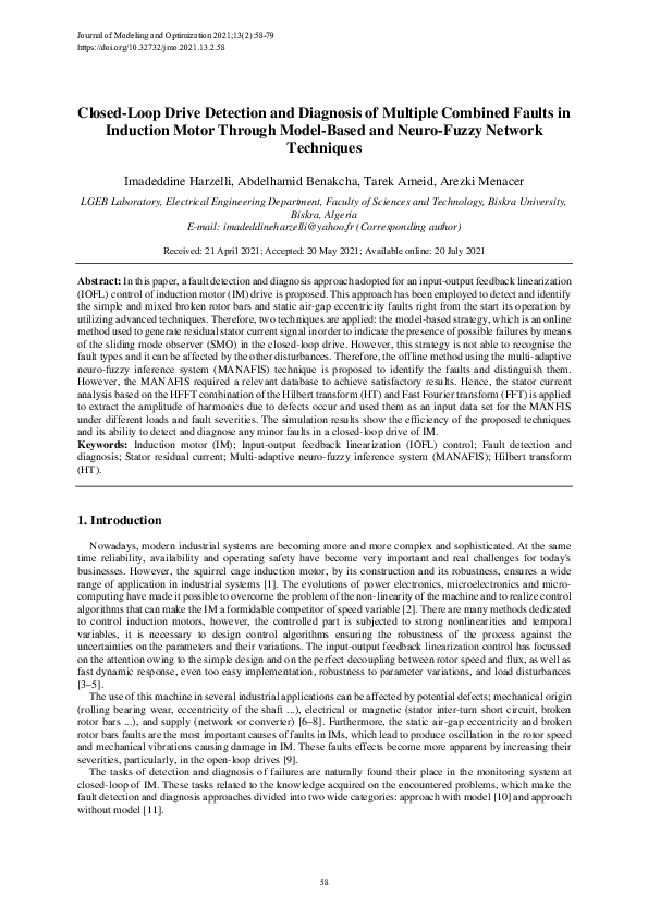 (PDF) Closed-Loop Drive Detection and Diagnosis of Multiple Combined ...