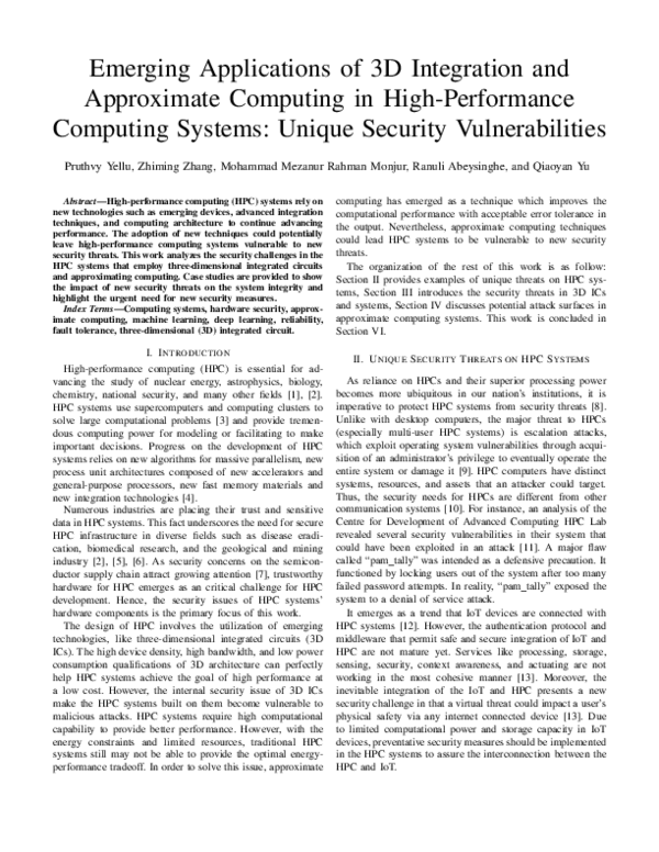 (PDF) Emerging Applications of 3D Integration and Approximate Computing ...
