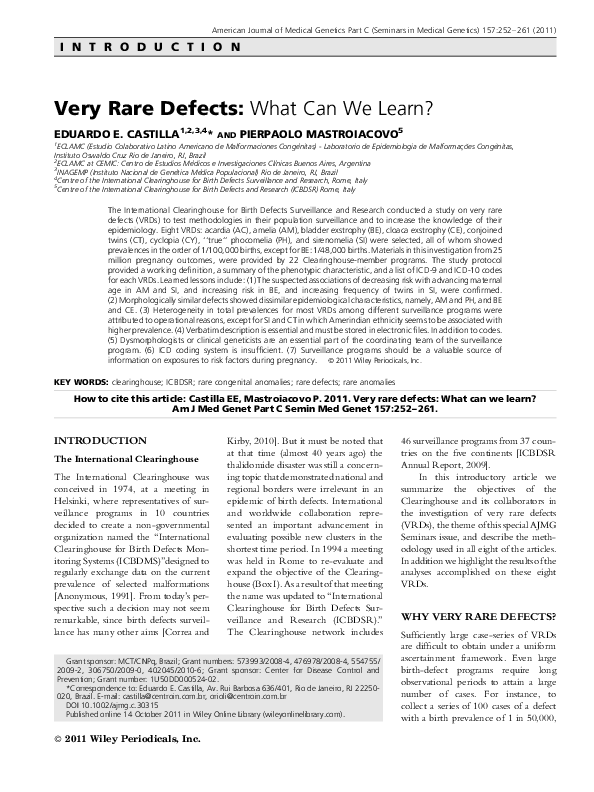 (PDF) Very rare defects: What can we learn?