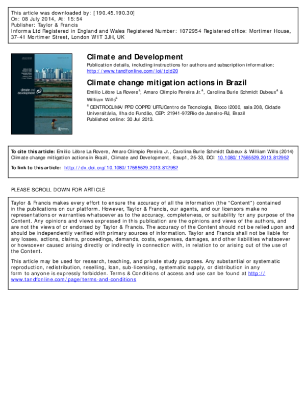 (PDF) Climate change mitigation actions in Brazil