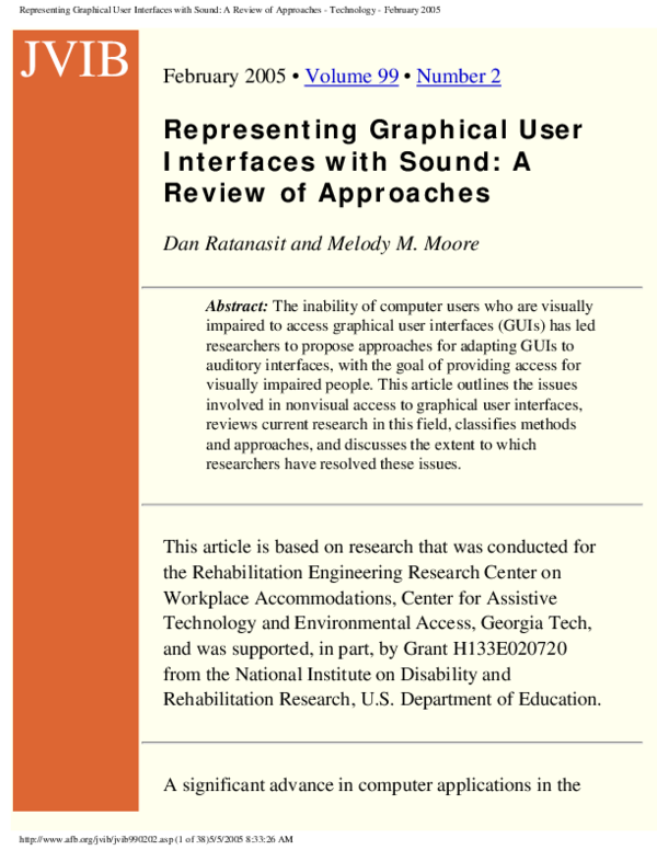 (PDF) Representing Graphical User Interfaces with Sound: A Review of ...