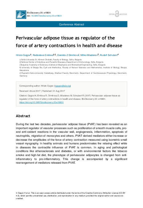 (PDF) Perivascular adipose tissue as regulator of the force of artery ...
