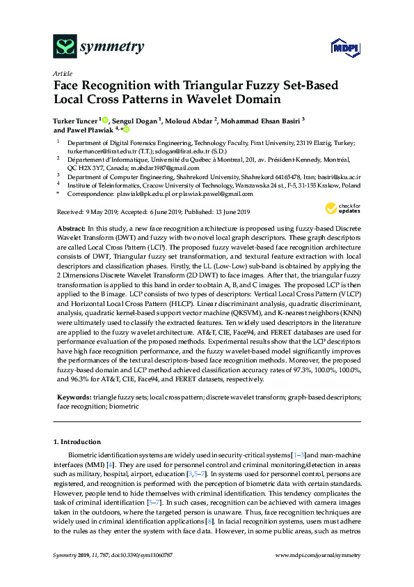 (PDF) Face Recognition with Triangular Fuzzy Set-Based Local Cross ...