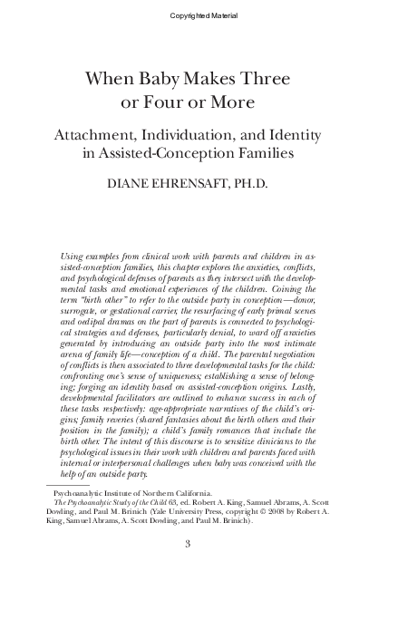 (PDF) When baby makes three or four or more: attachment, individuation ...
