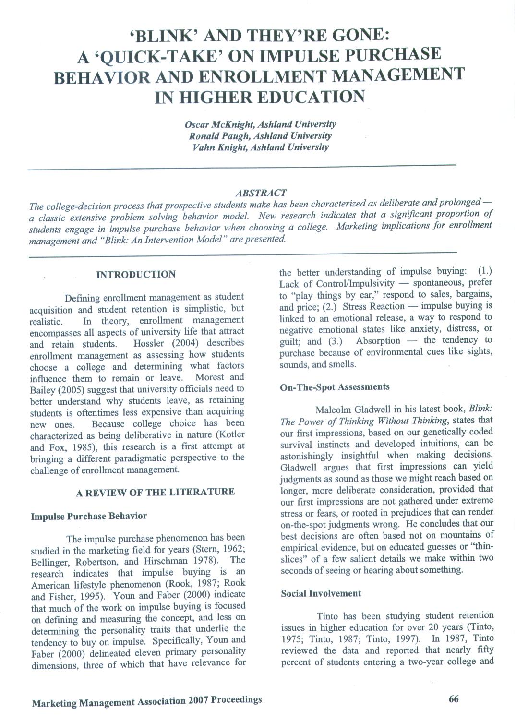 (PDF) Blink and They're Gone A" QuickTake" on Impulse Purchase