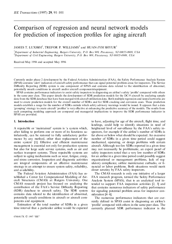(PDF) Comparison of regression and neural network models for prediction ...