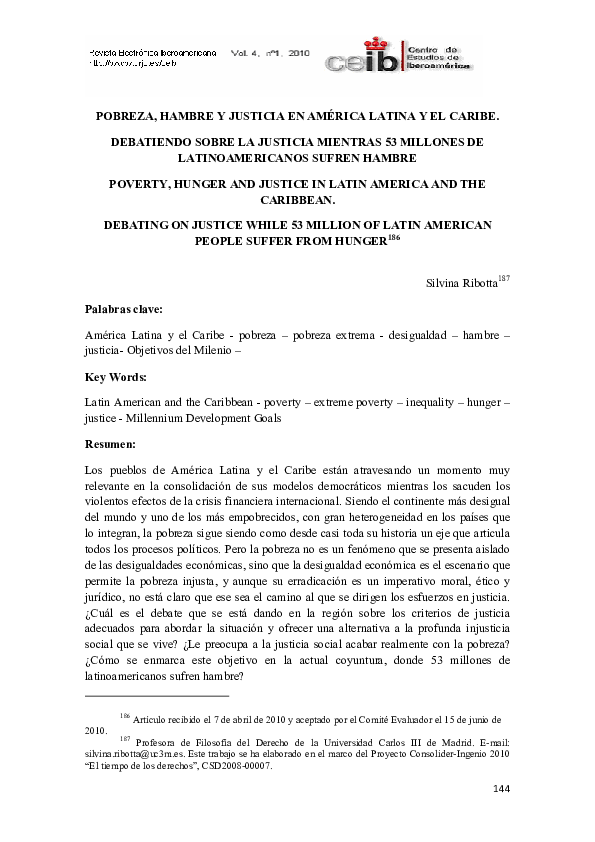 (PDF) Pobreza, hambre y justicia en América Latina y el Caribe ...