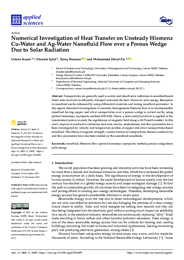 (PDF) Numerical Investigation of Heat Transfer on Unsteady Hiemenz Cu ...