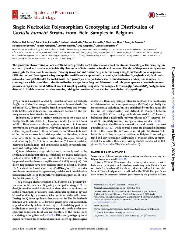 (PDF) Single nucleotide polymorphism genotyping and point mutation ...