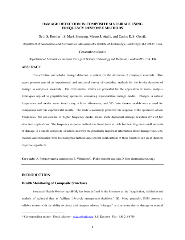 (PDF) Damage detection in composite materials using optical fibers ...