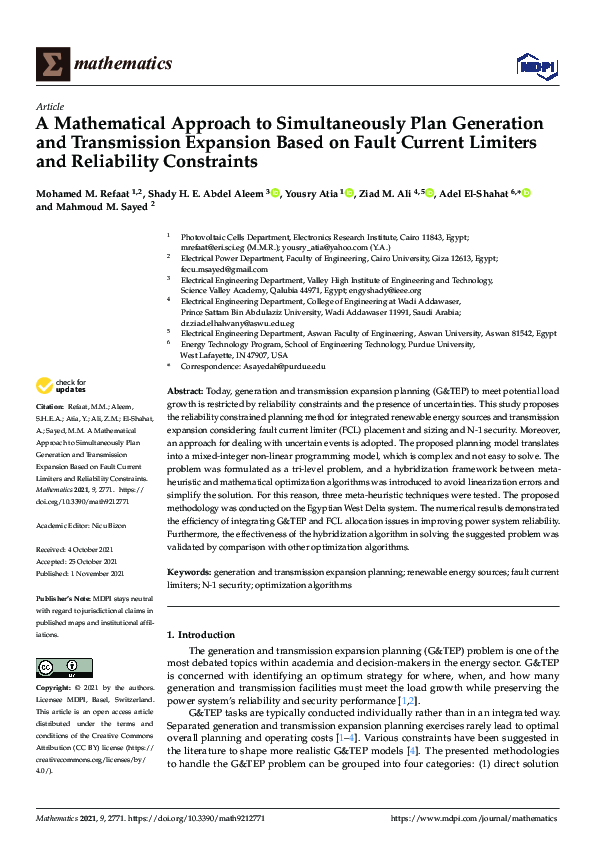 (PDF) A Mathematical Approach to Simultaneously Plan Generation and ...