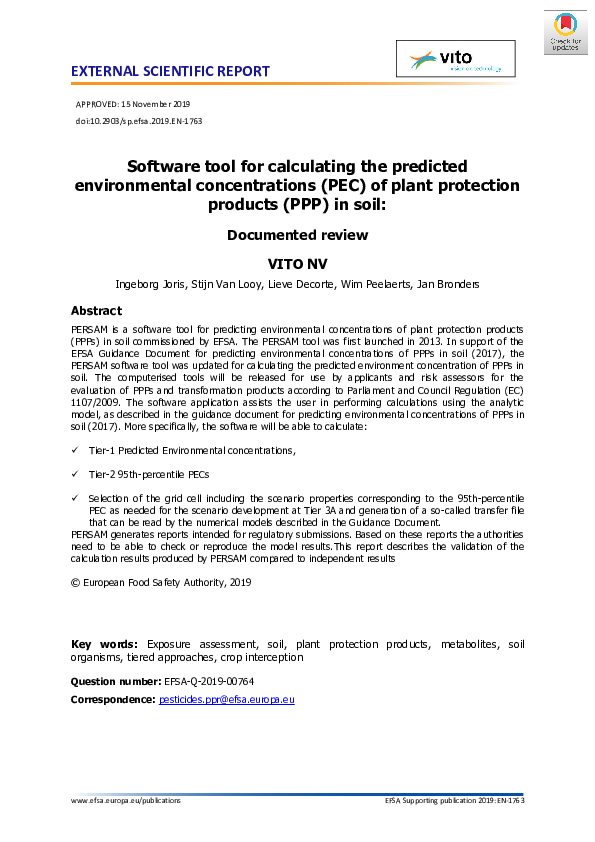 (PDF) Software tool for calculating the predicted environmental