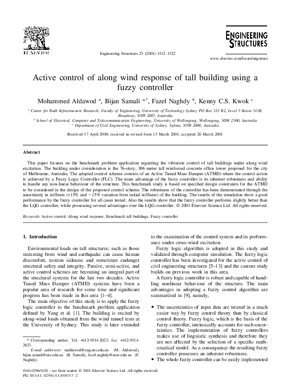 (PDF) Active control of along wind response of tall building using a ...