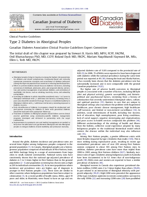 (PDF) Type 2 Diabetes in Aboriginal Peoples