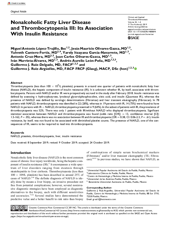 (PDF) Nonalcoholic Fatty Liver Disease and Thrombocytopenia III: Its ...