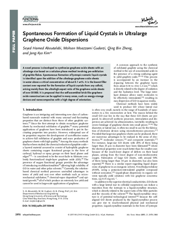 (PDF) Spontaneous Formation of Liquid Crystals in Ultralarge Graphene ...