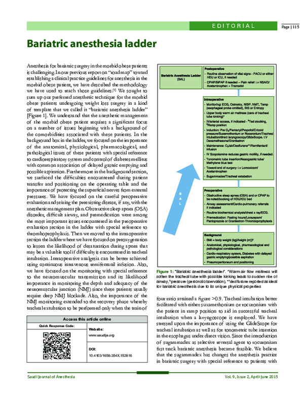 (PDF) Bariatric anesthesia ladder