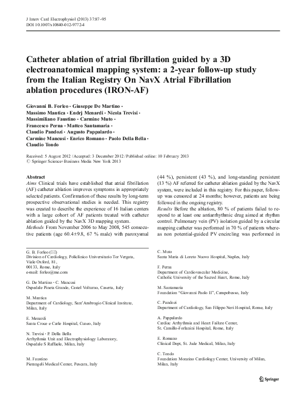 (PDF) Catheter ablation of atrial fibrillation guided by a 3D ...