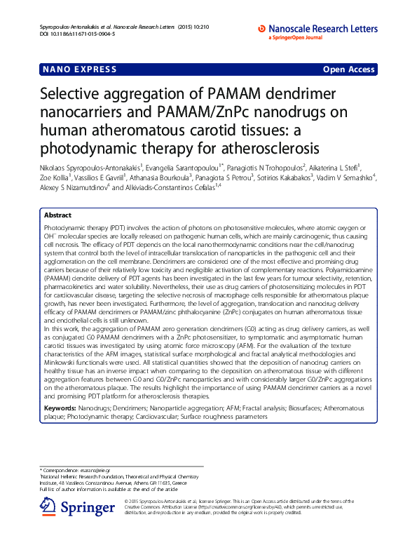 (PDF) Selective aggregation of PAMAM dendrimer nanocarriers and PAMAM ...