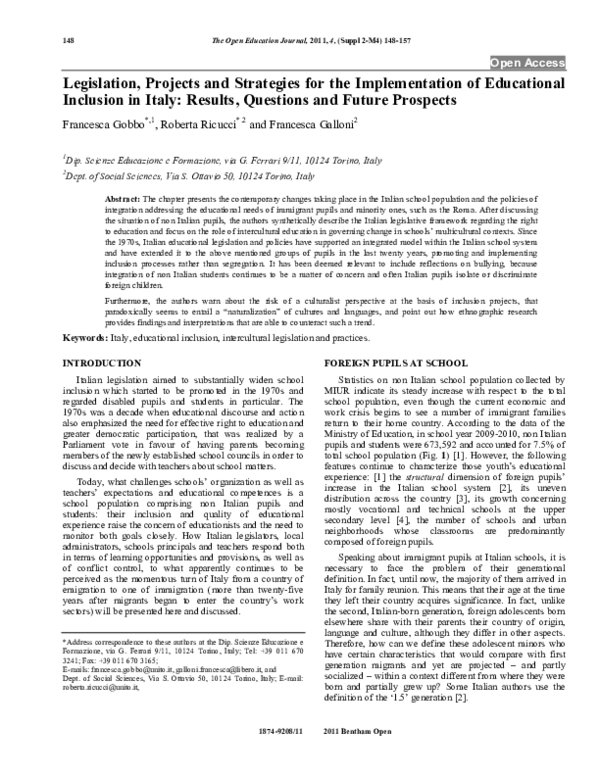 (PDF) Legislation, Projects and Strategies for the Implementation of ...