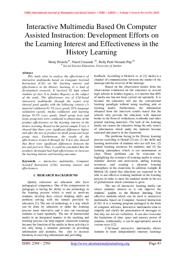 (PDF) Interactive Multimedia Based On Computer Assisted Instruction ...