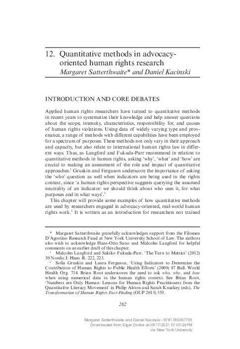 (PDF) Quantitative methods in advocacy-oriented human rights research