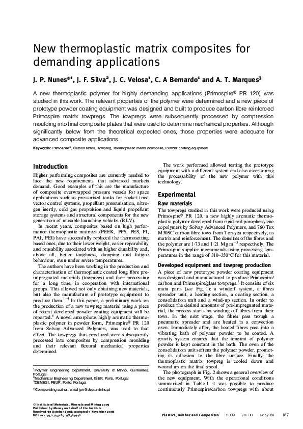 (PDF) New thermoplastic matrix composites for demanding applications
