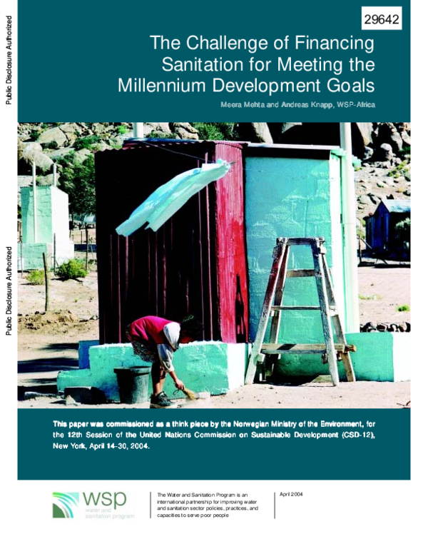 (PDF) The Challenge of Financing Sanitation for Meeting the Millennium ...
