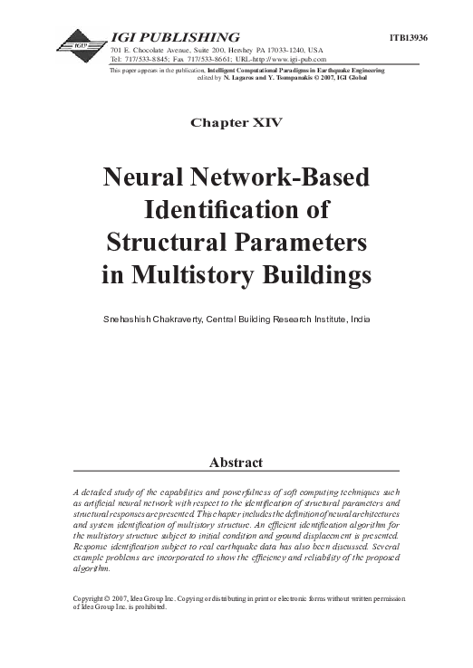 (PDF) Neural Network-Based Identification of Structural Parameters in ...