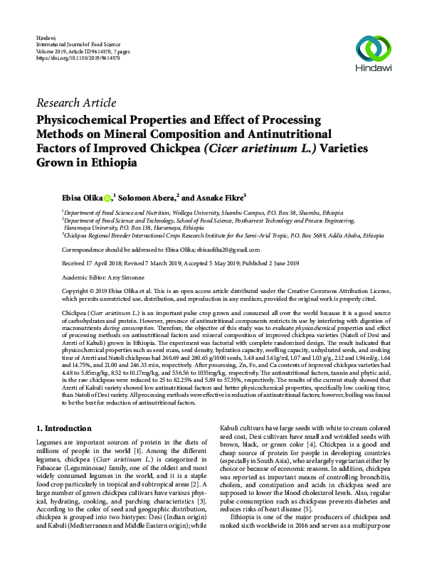 (PDF) Physicochemical Properties and Effect of Processing Methods on ...