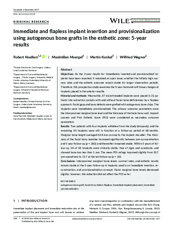 (PDF) Immediate and flapless implant insertion and provisionalization ...