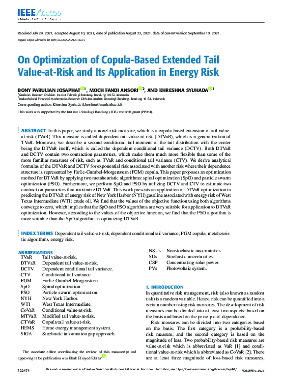 (PDF) On Optimization of Copula-Based Extended Tail Value-at-Risk and ...