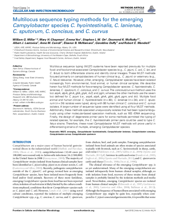 (PDF) Multilocus Sequence Typing Methods for the Emerging Campylobacter ...