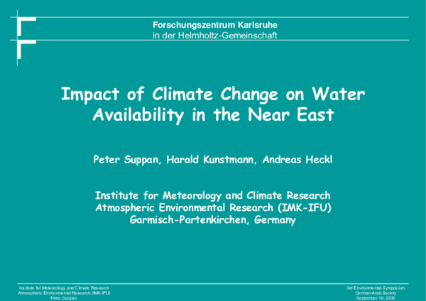 (PDF) Impact of Climate Change on Water Availability in