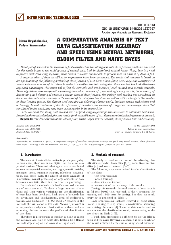 (PDF) A comparative analysis of text data classification accuracy and ...