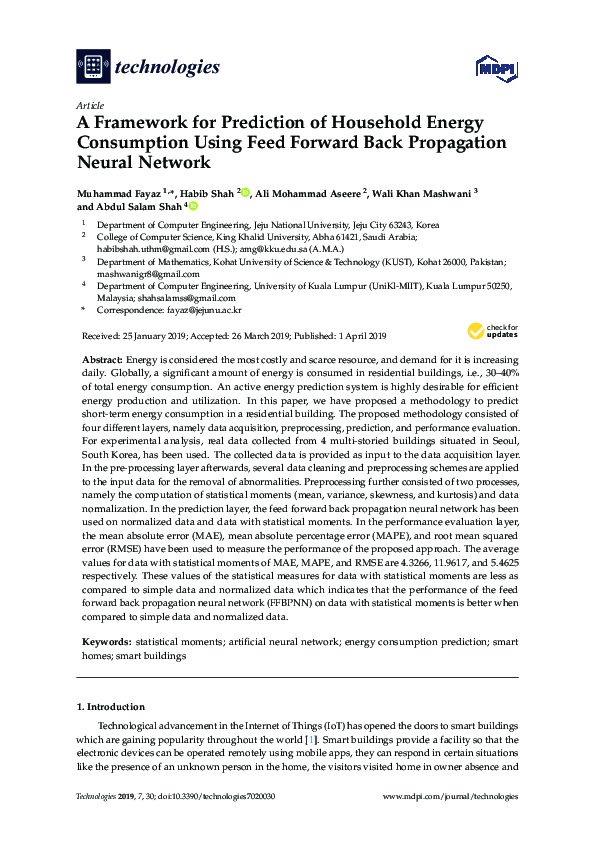 (PDF) A Framework for Prediction of Household Energy Consumption Using ...
