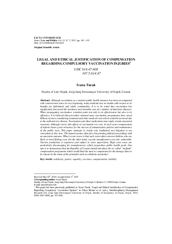 (PDF) Legal and Ethical Justification of Compensation Regarding ...