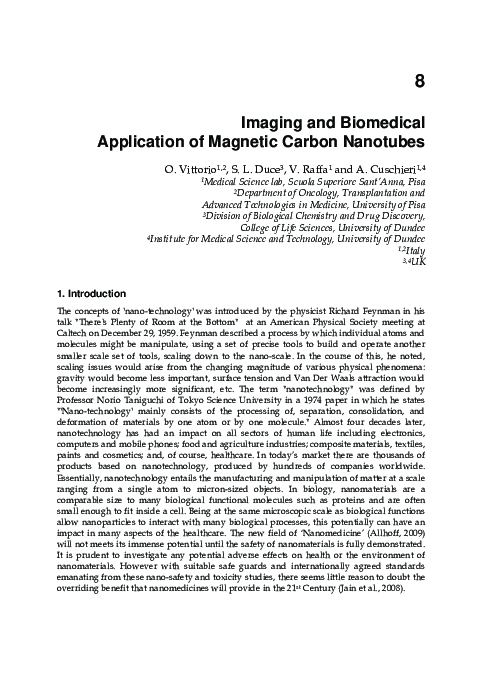 (PDF) Imaging and Biomedical Application of Magnetic Carbon Nanotubes