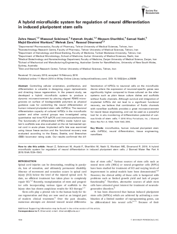 (PDF) A hybrid microfluidic system for regulation of neural ...