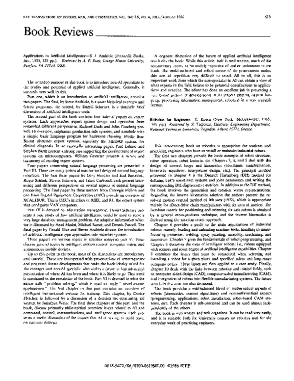 (PDF) Robotics for engineers Y. Koren Academia.edu