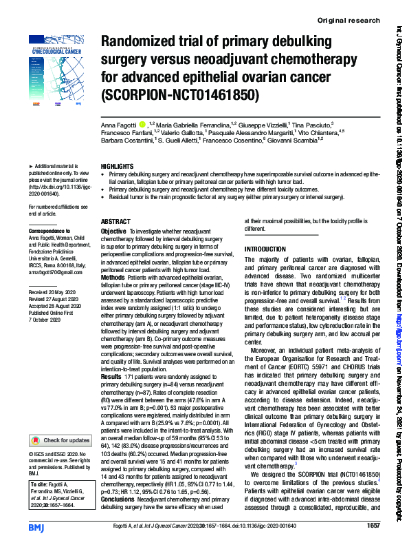 (PDF) Randomized trial of primary debulking surgery versus neoadjuvant ...