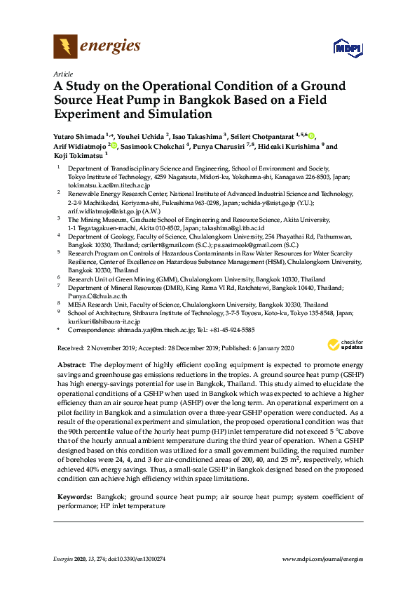 (PDF) A Study on the Operational Condition of a Ground Source Heat Pump ...