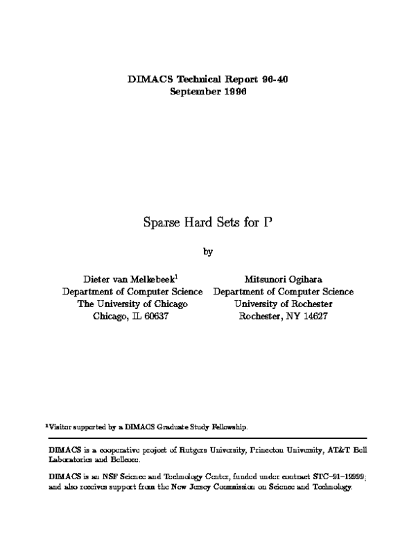 (PDF) DIMACS Technical Report 96-40 September 1996